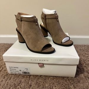 Brand New With Box, Taupe Suede Alex Marie Hermona Booties